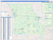 Missouri Wall Map Zip Code Basic Style 2023