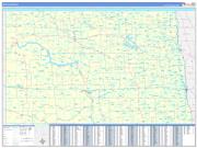 North Dakota Wall Map Zip Code Basic Style 2023