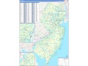 New Jersey Wall Map Zip Code Basic Style 2022