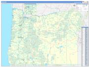 Oregon Wall Map Zip Code Basic Style 2023