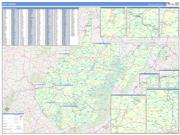 West Virginia Wall Map Zip Code Basic Style 2023