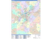 Birmingham Wall Map Color Cast Style 2022