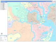 Charleston Wall Map Color Cast Style 2023