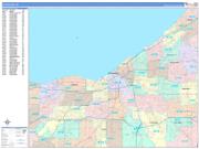 Cleveland Wall Map Color Cast Style 2022