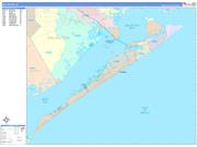 Galveston Wall Map Color Cast Style 2022