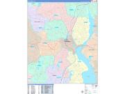 Providence Wall Map Color Cast Style 2023