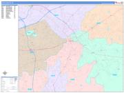Spartanburg Wall Map Color Cast Style 2023
