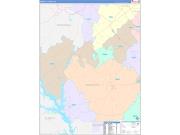 Abbeville County, SC Wall Map Color Cast Style 2022