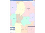 Adams County, NE Wall Map Color Cast Style 2022