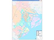 Beaufort County, SC Wall Map Color Cast Style 2022
