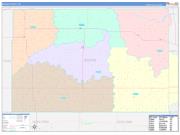 Beaver County, OK Wall Map Color Cast Style 2023