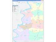 Bolivar County, MS Wall Map Color Cast Style 2022