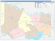 Bowie County, TX Wall Map Color Cast Style 2022