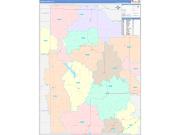 Caddo County, OK Wall Map Color Cast Style 2022
