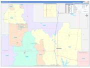 Carter County, OK Wall Map Color Cast Style 2022
