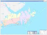 Carteret County, NC Wall Map Color Cast Style 2022