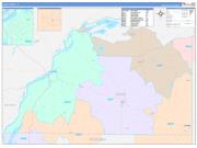 Cass County, IL Wall Map Color Cast Style 2022