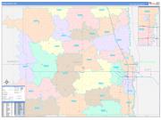 Cass County, ND Wall Map Color Cast Style 2023
