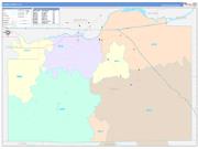Cassia County, ID Wall Map Color Cast Style 2023