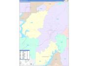 Cherokee County, OK Wall Map Color Cast Style 2022