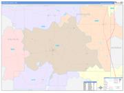 Chickasaw County, MS Wall Map Color Cast Style 2022