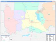 Choctaw County, OK Wall Map Color Cast Style 2023
