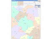Christian County, IL Wall Map Color Cast Style 2022