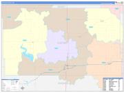 Custer County, OK Wall Map Color Cast Style 2023