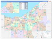 Cuyahoga County, OH Wall Map Color Cast Style 2022