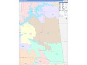 Delaware County, OK Wall Map Color Cast Style 2022