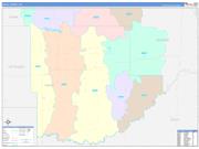 Grant County, ND Wall Map Color Cast Style 2022
