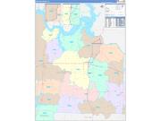 Grayson County, TX Wall Map Color Cast Style 2022