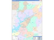 Hall County, GA Wall Map Color Cast Style 2022