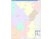Hughes County, OK Wall Map Color Cast Style 2022
