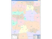 Iroquois County, IL Wall Map Color Cast Style 2022