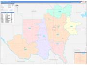 Jackson County, OK Wall Map Color Cast Style 2022