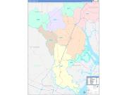 Jasper County, SC Wall Map Color Cast Style 2022