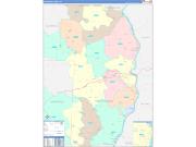 Jefferson County, OH Wall Map Color Cast Style 2022
