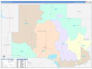 Johnston County, OK Wall Map Color Cast Style 2022