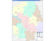 Kershaw County, SC Wall Map Color Cast Style 2022