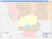 Kiowa County, OK Wall Map Color Cast Style 2023