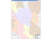 Lee County, SC Wall Map Color Cast Style 2022