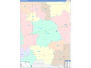 Lincoln County, OK Wall Map Color Cast Style 2023