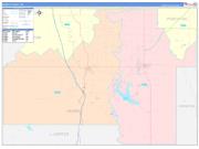 Murray County, OK Wall Map Color Cast Style 2022