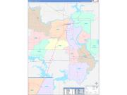 Muskogee County, OK Wall Map Color Cast Style 2022