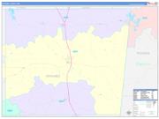 Noxubee County, MS Wall Map Color Cast Style 2022