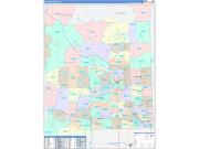 Oakland County, MI Wall Map Color Cast Style 2022