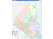 Oconee County, SC Wall Map Color Cast Style 2023