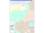 Okmulgee County, OK Wall Map Color Cast Style 2023