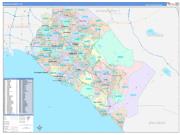 Orange County, CA Wall Map Color Cast Style 2023